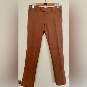 Terracotta coloured RW&Co Slim Fit Suit Pant